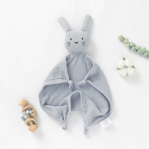 Muslin Bunny Comforter - Baby Blue