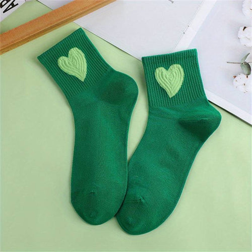 Green Heart Socks