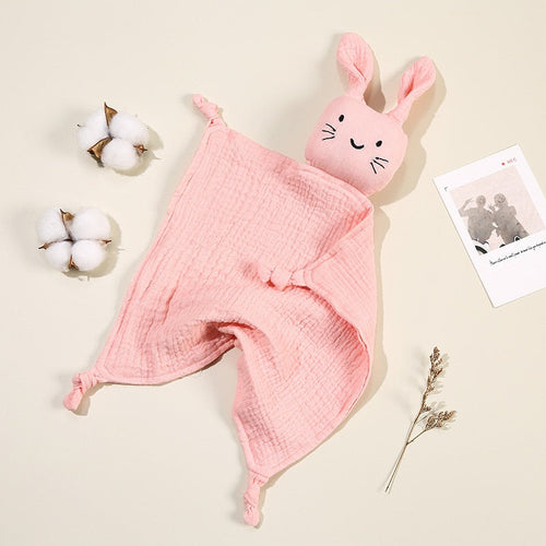 Muslin Bunny Comforter - Baby Pink