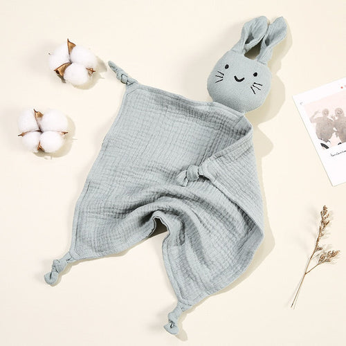 Muslin Bunny Comforter - Baby Blue