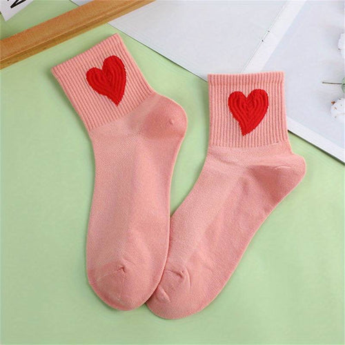 Pink Heart Socks